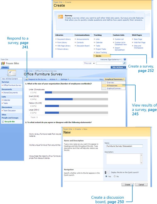 9. Working with Surveys and Discussion Boards - Microsoft® Windows ...