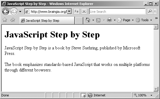 A basic Web page with no styles applied