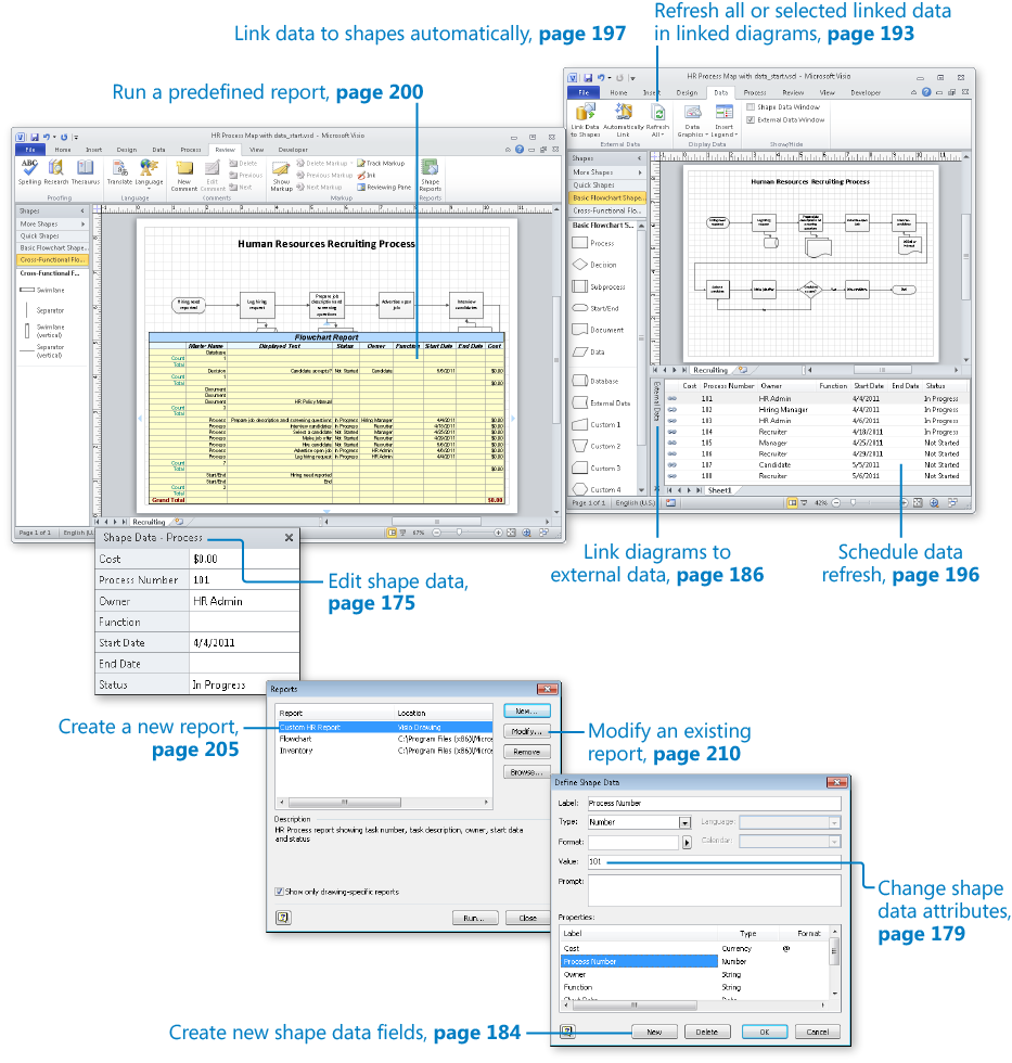 Entering, Linking to, and Reporting on Data