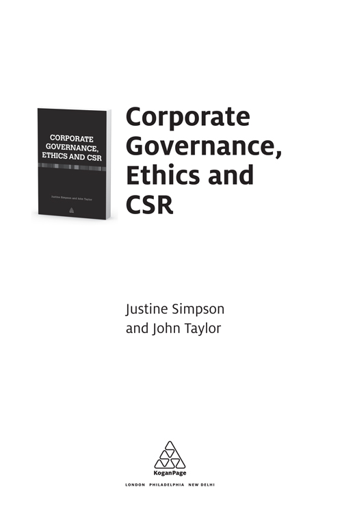 Title page - Corporate Governance Ethics and CSR [Book]