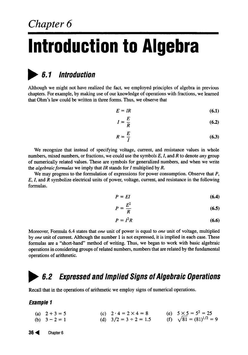 Chapter 6. Introduction to Algebra - Basic Electronics Math [Book]