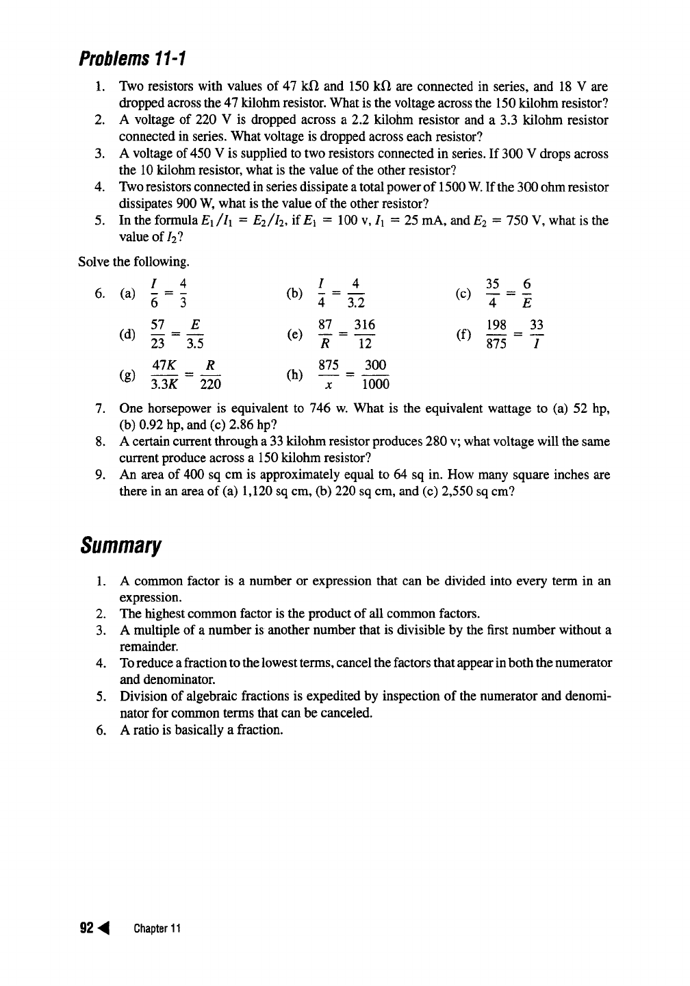 Summary - Basic Electronics Math [Book]
