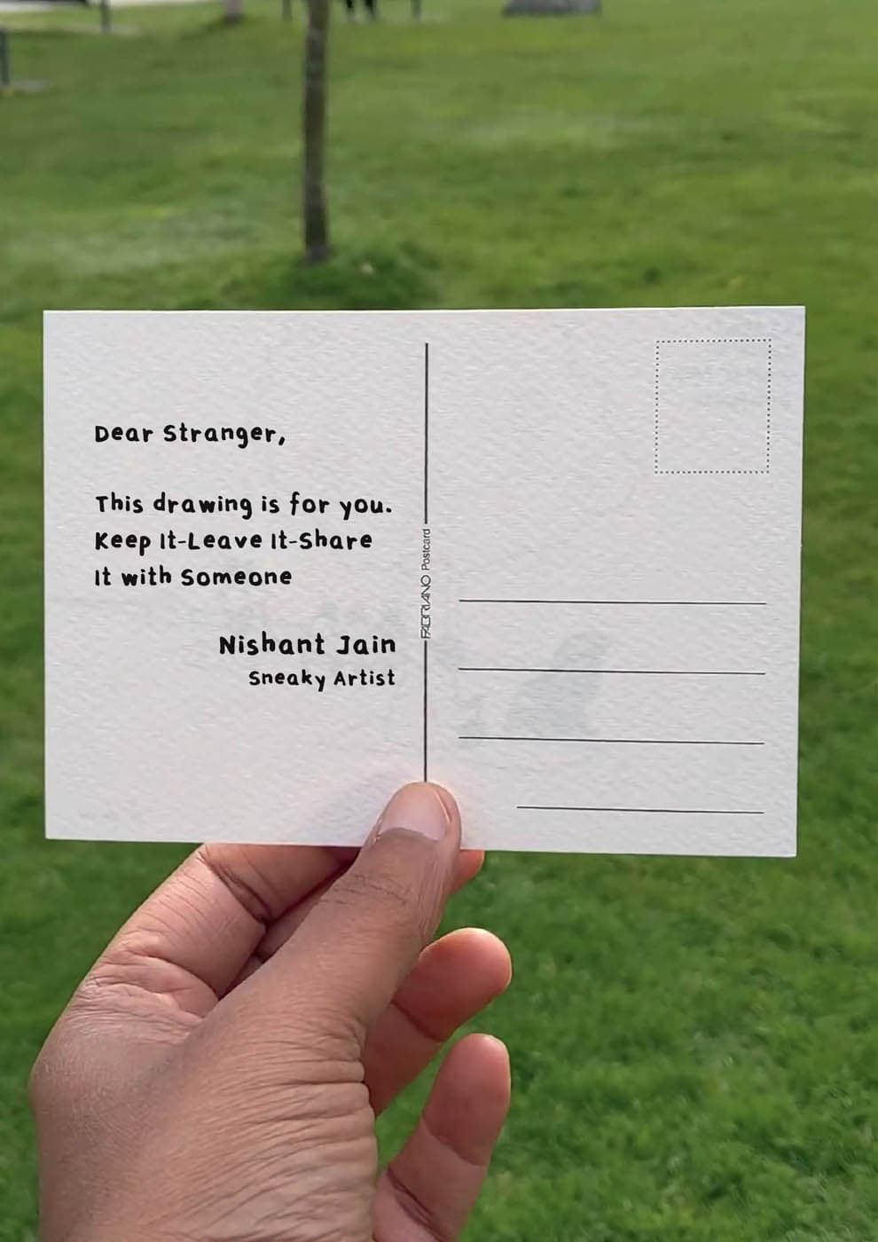 Dear Stranger, This drawing is for you. Keep It-Leave It-Share It with Someone Nishant Jain Sneaky Artist