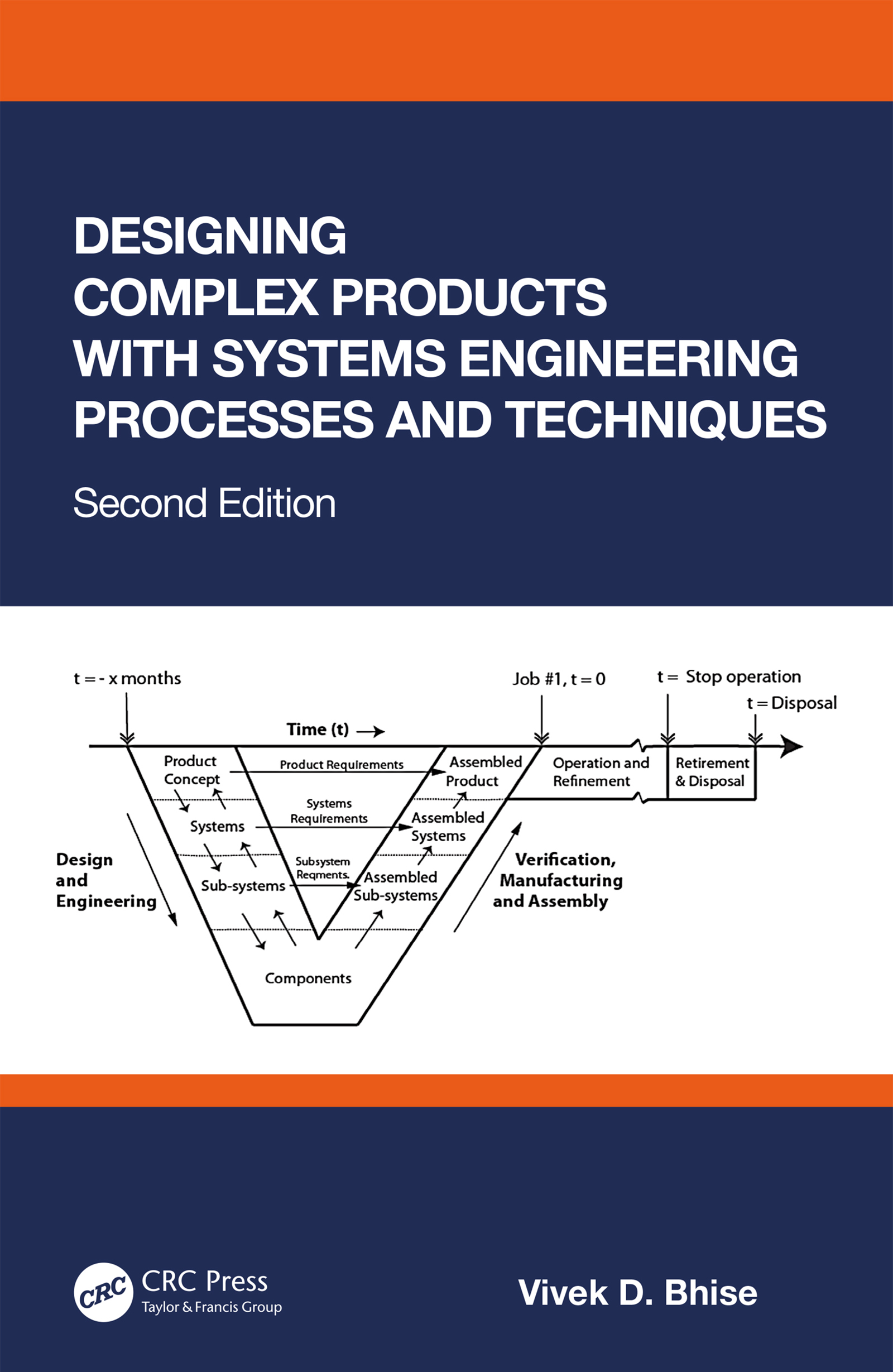Cover: Designing Complex Products with Systems Engineering Processes and Techniques, written by Vivek D. Bhise, published by CRC Press, Taylor and Francis Group