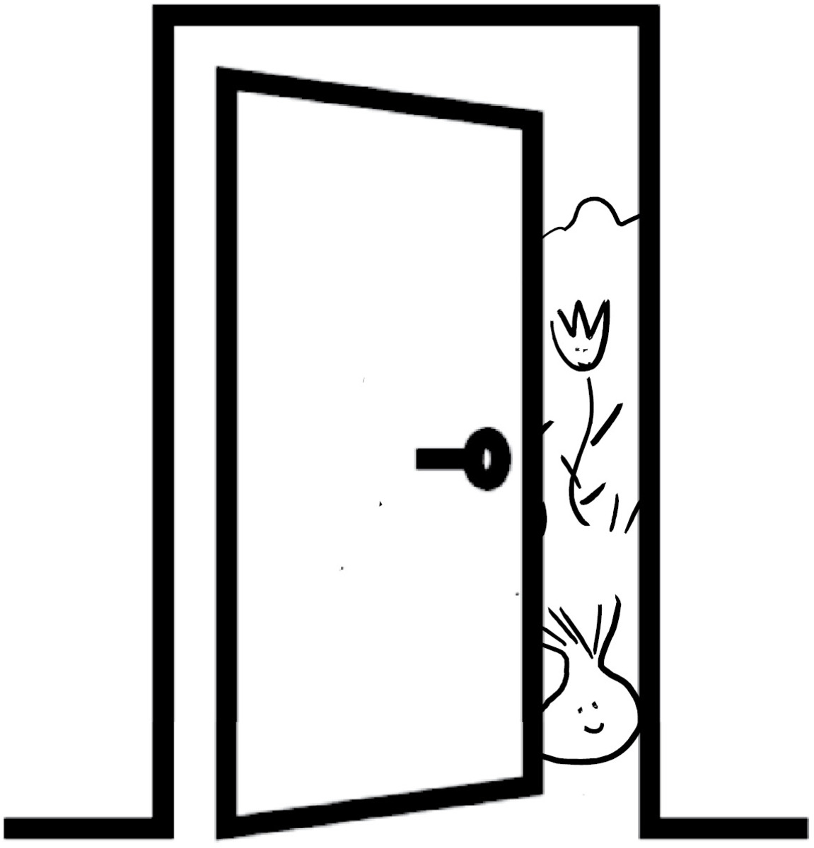 part 2 page image onion peaking through an open door.