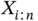 upper X Subscript i colon n