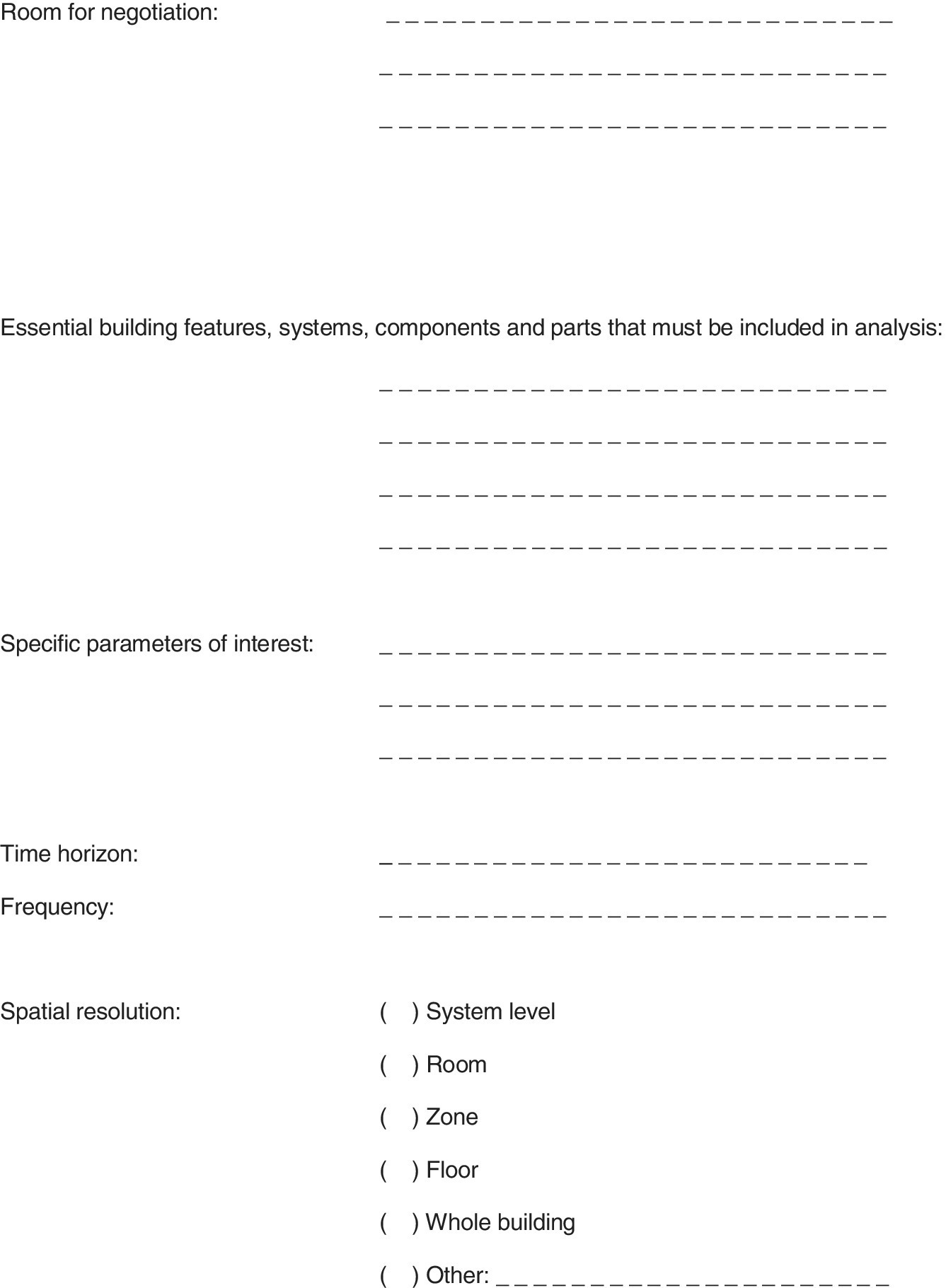 Appendix B: Criterion Development Template - Building Performance ...