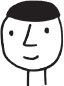 Drawing of the face of a smiling man.