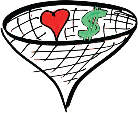 Image depicting a net casted online to generate leads with tactics such as inbound marketing, in-person and online events, and online advertising.