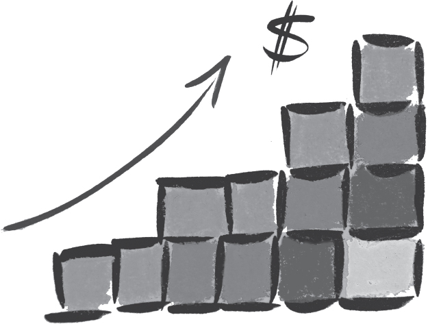 Image of some steps and an upward arrow depicting faster revenue growth, which creates more problems rather than solutions. 