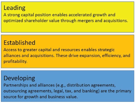 Circular flow diagram shows key steps of funding growth. The inner circular arrow represents five key steps of funding growth that are Step 1: How much do I need, Step 2: When do I need, Step 3: Determine source, Step 4: Close the deal, Step 5: Prepare for next round. The outer circular arrow also represents 11 key steps of funding growth that are Step 1: Develop Growth Story, Step 2: Build financial model to reflect Growth Story, Step 3: Set milestones to achieve Growth Story, Step 4: Build your Growth Story for external investors, Step 5: Identify appropriate options for your stage or sector, Step 6: Prepare for due diligence, Step 7: Consider multiple sources of funding, Step 8: Execute on the capital raising process, Step 9: Determine the investor mix and allocation. Step 10: Evaluate your options and Step 11: Plan your next funding round now!  