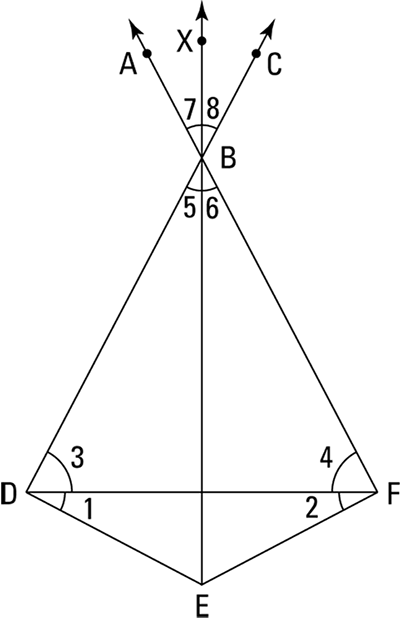 Geometry of three line segments and their congruent angles.