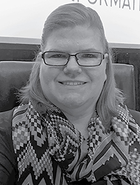 Closeup image of the cyber analyst in the security operations center for a global pharmaceutical company "Tracy Z. Maleeff."