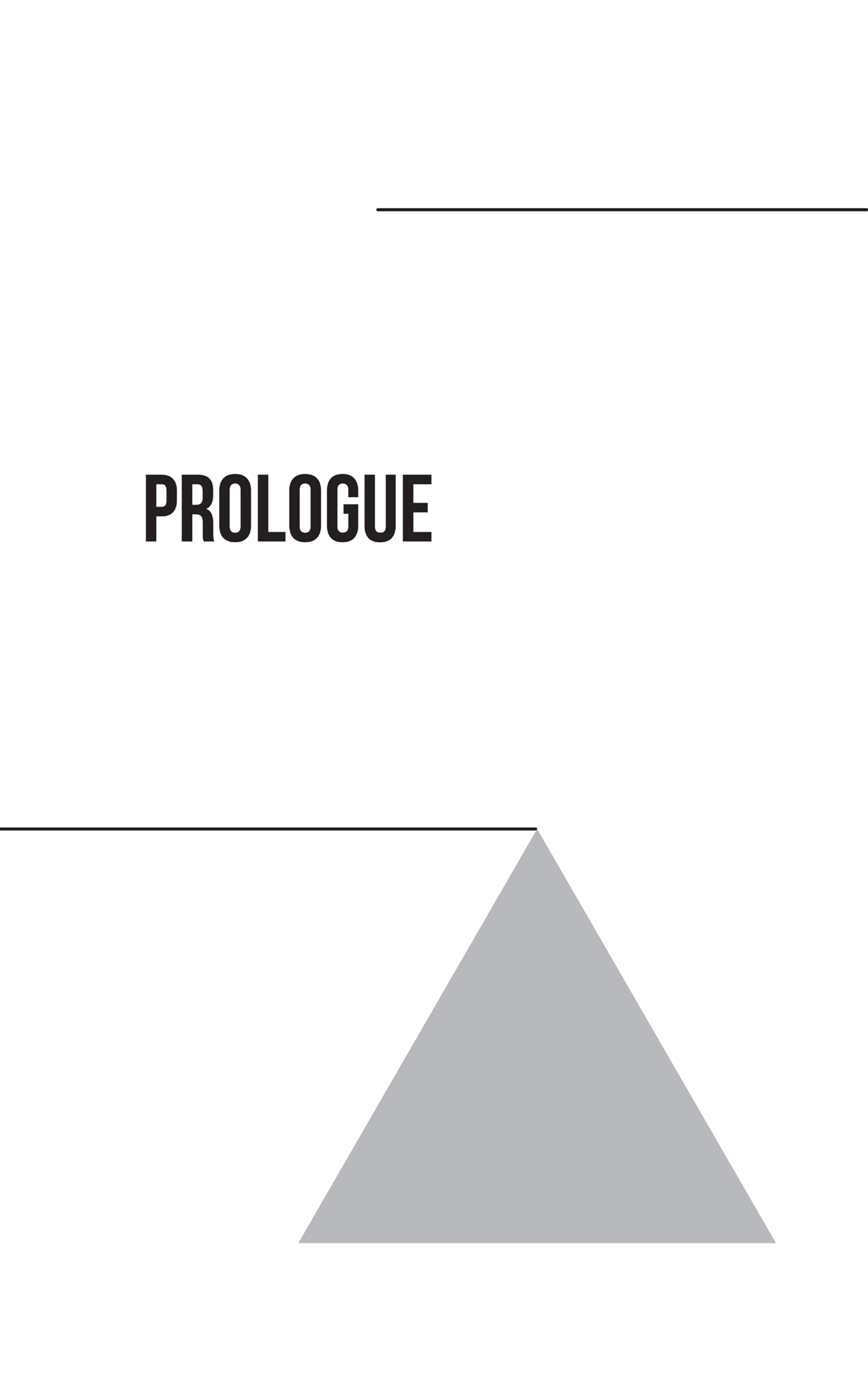 Schematic illustration of a triangle with the text labeled, prologue.
