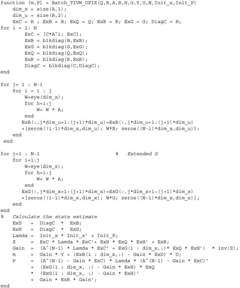 Appendix C: Matlab Codes - Optimal and Robust State Estimation [Book]