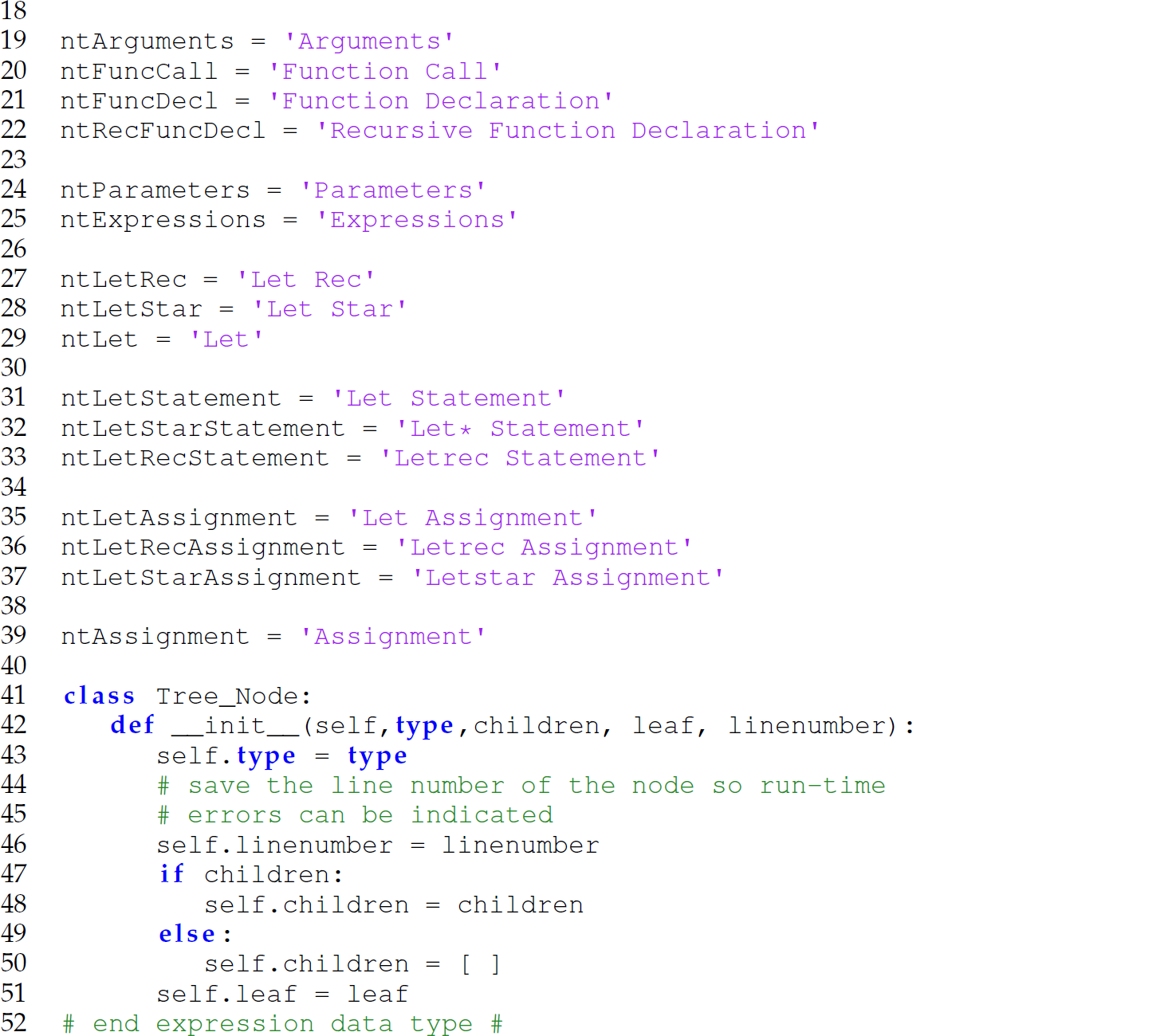 Continuation of the code in a Camille program that uses the data type Tree Node consisting of 35 lines.