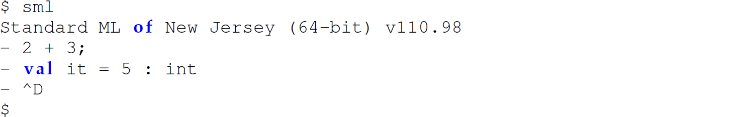 A set of seven code lines in M L with the s m l entered.