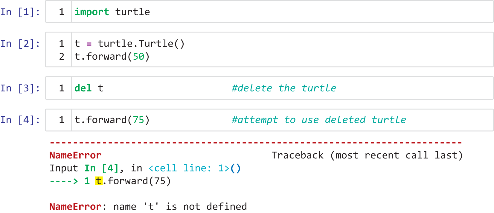 A Python window illustrates how the del statement is used to delete an object in mutable sequences.