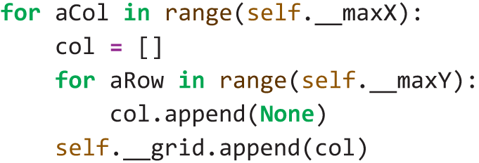 A program presents how to implement the world using column-major order for the grid of locations.