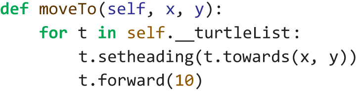 A code modifies the created Turtle Place class and causes all the subsequent mouse clicks to turn the turtles.