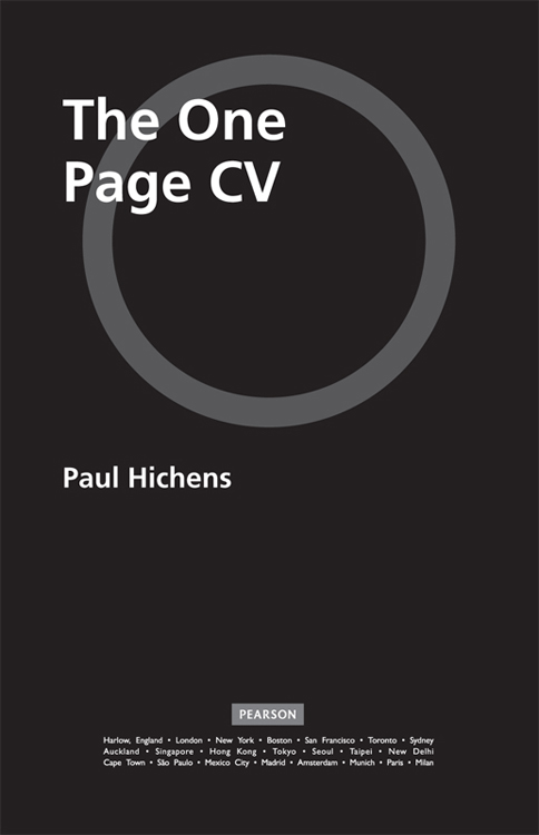 The One Page CV
