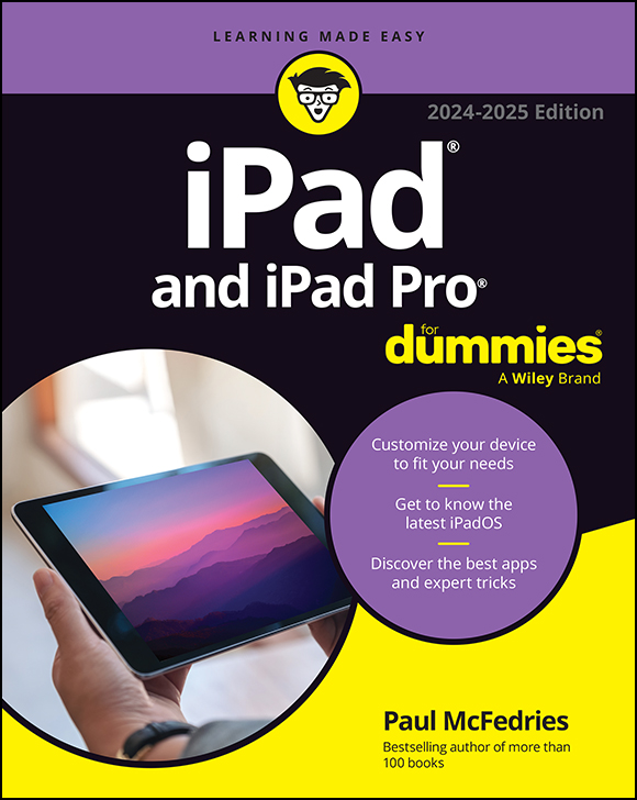 Cover: iPad and iPad Pro For Dummies, 2024-2025 Edition by Paul McFedries