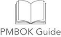 The symbol of a book represents the PMBOK Guide.