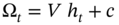 normal upper Omega Subscript t Baseline equals upper V h Subscript t Baseline plus c