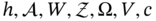 h comma í’œ comma upper W comma í’µ comma normal upper Omega comma upper V comma c