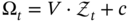 normal upper Omega Subscript t Baseline equals upper V dot í’µ Subscript t Baseline plus c