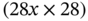 left-parenthesis 28 x times 28 right-parenthesis