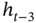 h Subscript t minus 3