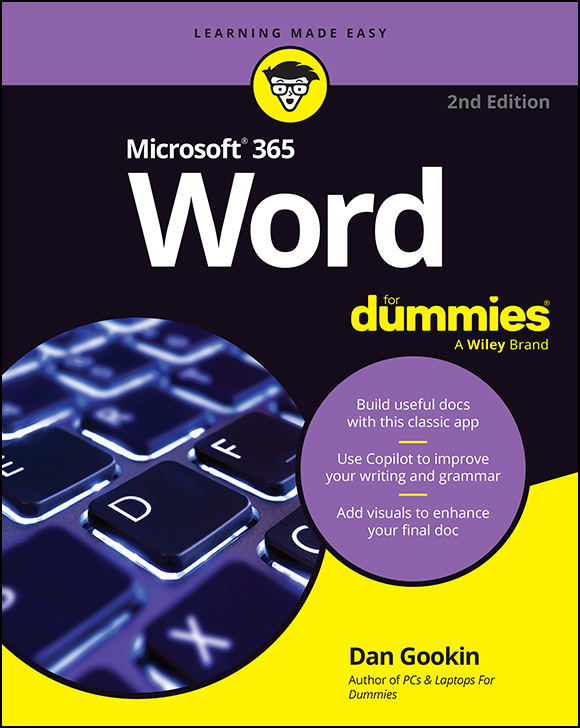 Cover: Microsoft 365 Word For Dummies, 2nd Edition by Dan Gookin