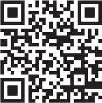 A Quick Response, QR code with a distinctive square pattern, used for encoding information for easy scanning.
