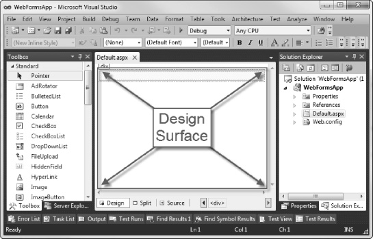 Using the Design Surface - Applied ASP.NET 4 in Context [Book]