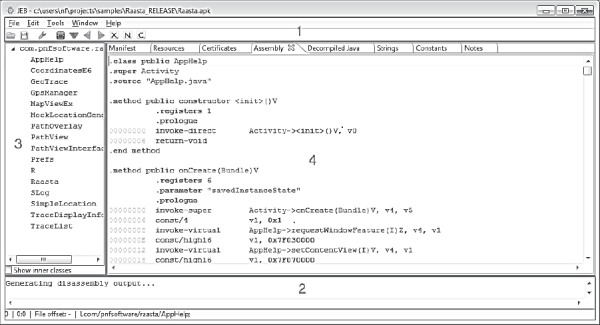 Figure Showing JEB Main Window