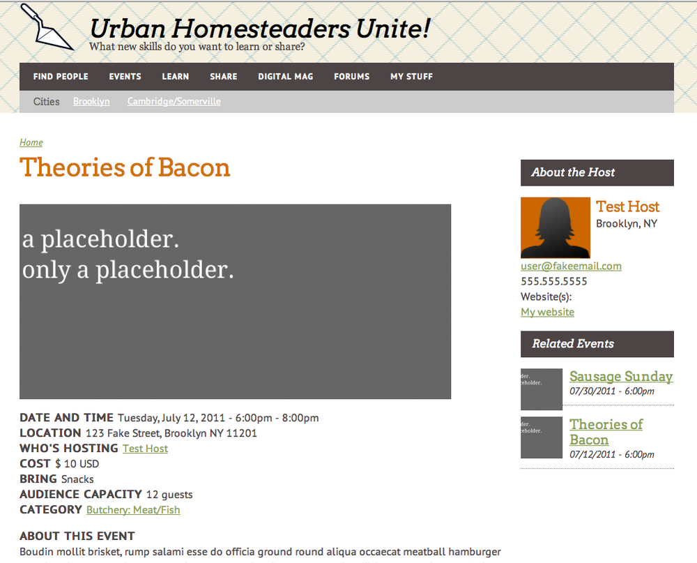Our Event page, with theming applied. Isn’t that better?