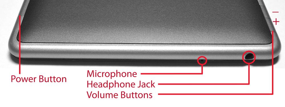 Top edge of the NOOK Tablet
