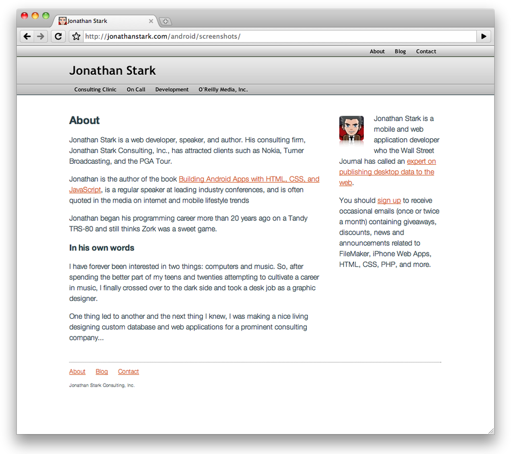 The desktop version of a typical website looks fine on a large screen
