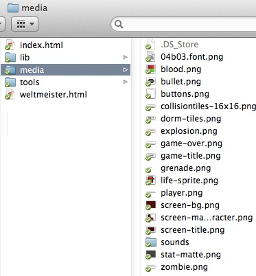 The media folder that contains the assets you will need to continue building your game.