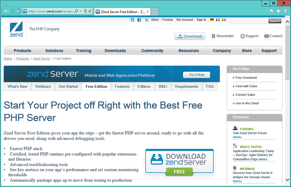 You can download the Free Edition from the Zend Website