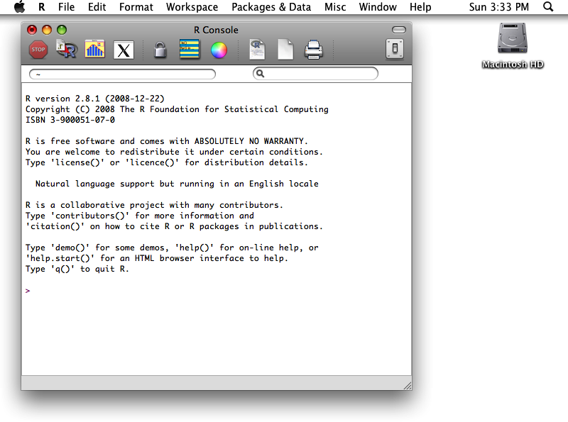 R user interface on Mac OS X