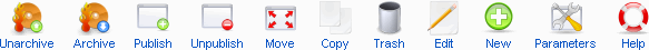 Article Manager toolbar