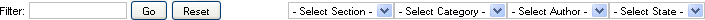 Article Manager filters