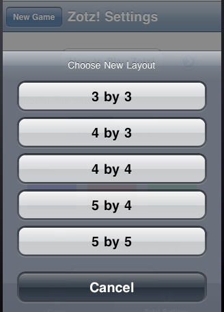 An action sheet on the iPhone