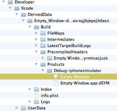 The built app, in the Finder