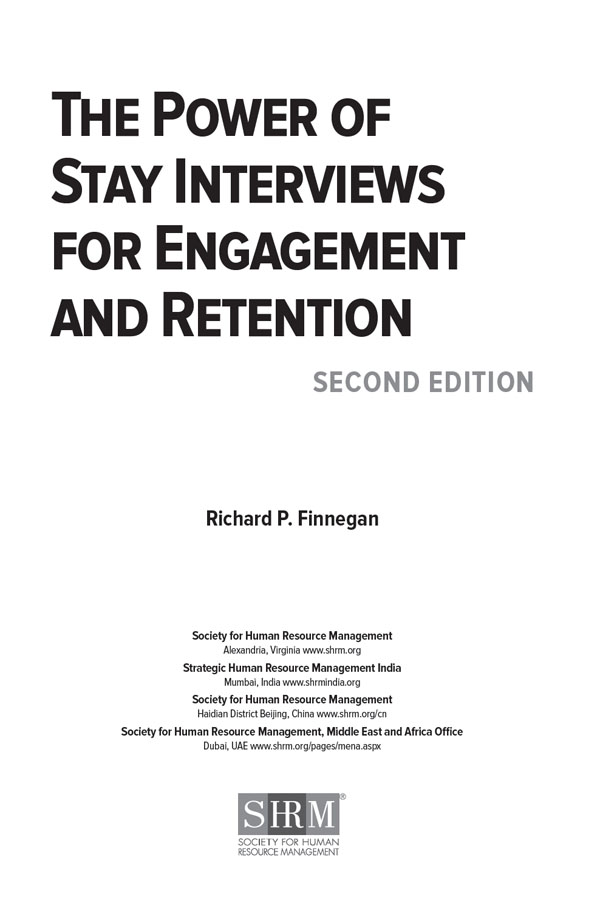 Book Title of The Power of Stay Interviews for Engagement and Retention