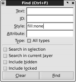 The Find dialog