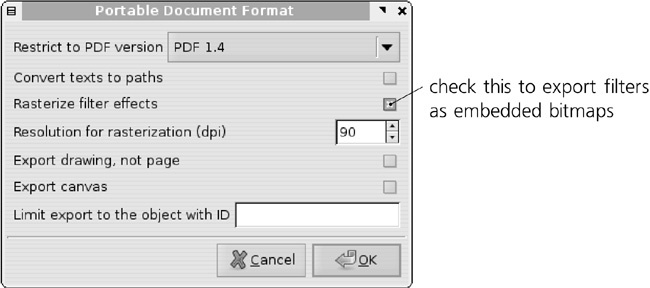 Specifying the treatment of filters when exporting