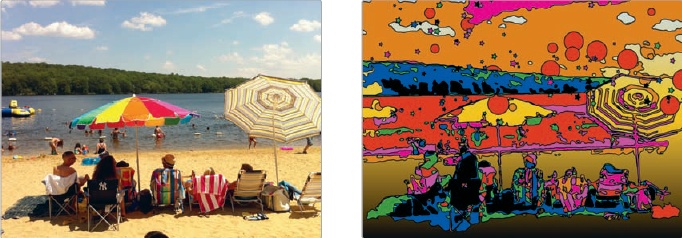 The original image, and one processed with PhotoTropedelic